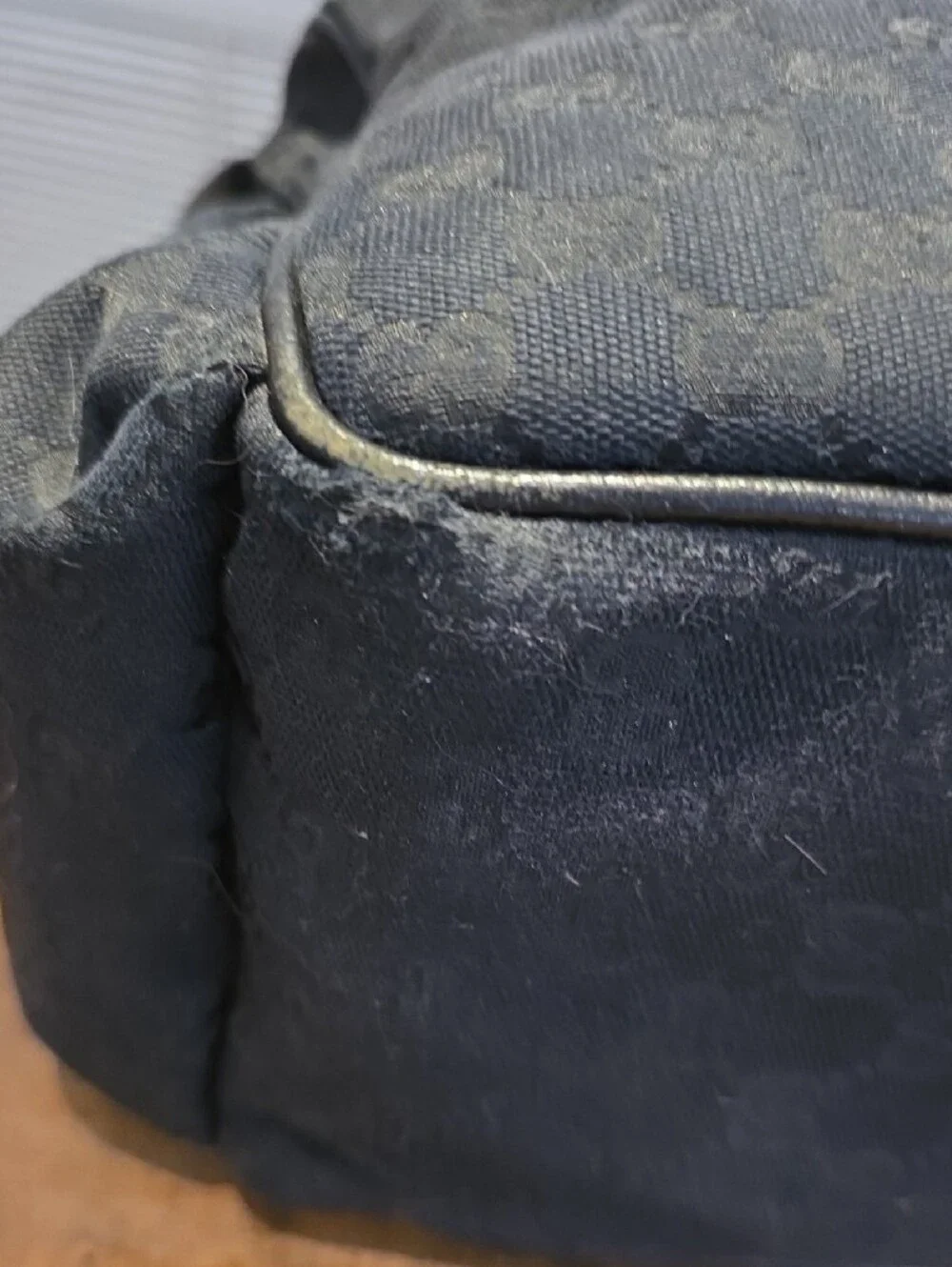 Gucci Black Monogram Diaper Messenger Crossbody Bag